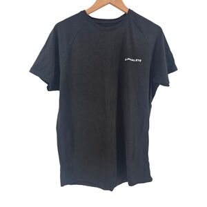 Alphalete T-Shirt Mens Medium Black Performance Graphic Back Logo Short Sleeve *